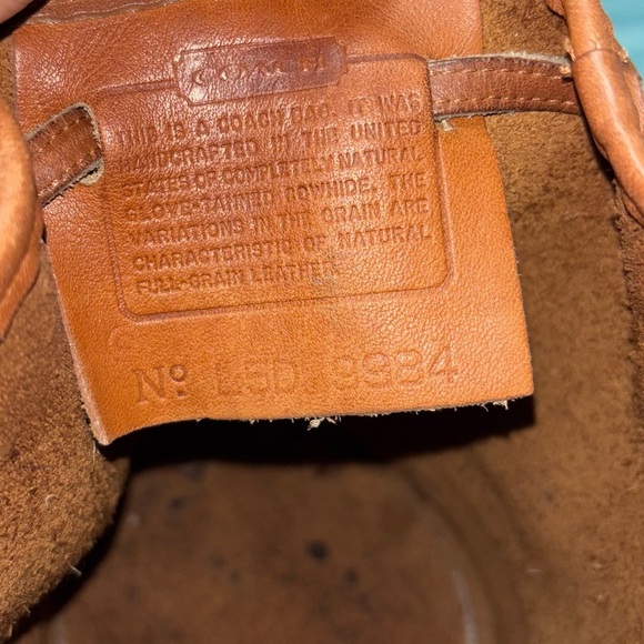 Vintage Old COACH 9984 Drawstring Shoulder Bag -Brown Leather - Picture 8 of 13